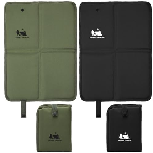 LOLANIUT Tappetino Campeggio 39,5 x 28,5 cm con 2 Cuscini da Esterno, Pieghevole, Facile da Pulire, Resistente all'Acqua e al Calore