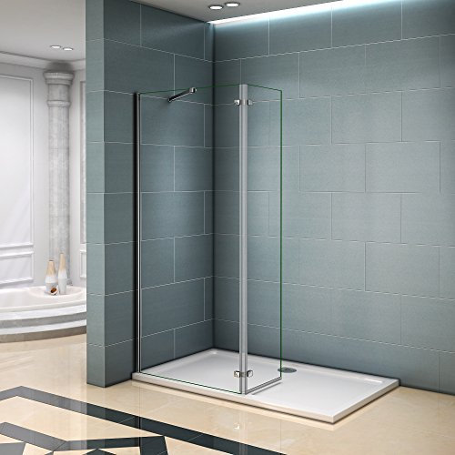 Paroi de douche 90x200 avec retour pivotante 40cm et la barre de fixation extensible paroi de douche à l'italienne