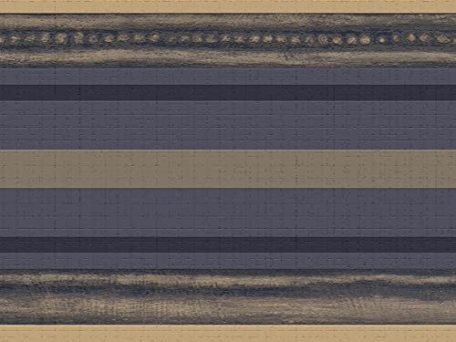 Dundee Deco DDAZBD9191 - Carta da parati con bordo a strisce blu navy astratto, design retrò, 4,57 m x 17,78 cm, autoadesivo