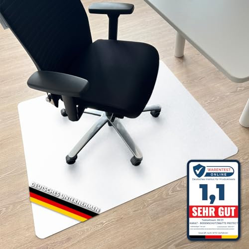 Floordirekt Bodenschutzmatte für Hartböden - farbige Bürostuhlunterlage Bodenmatte Stuhlunterlage aus Polypropylen - Stärke: 1,9 mm (90 x 120 cm, Semi-Transparent)