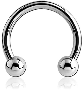 Ferro di cavallo 1,0 – 2,5 mm in acciaio chirurgico 316L con sfere da avvitare – Piercing intimo Horseshoe, Dicke: 2,0 mm | Innendurchmesser: 12 mm, Lega di acciaio