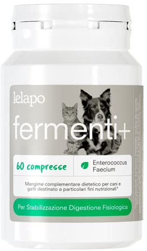 Fermenti Lattici Cane e Gatto 60cps Probiotici per Cani e Gatti Integratore Cane Mangime Complementare con Probiotico Digestivo per Cani e Gatti Ripristina Flora Intestinale Made in Italy