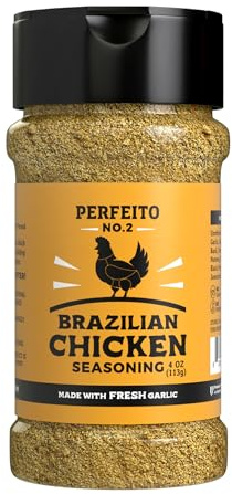 PERFEITO NO.2 Authentic Brazilian Natural Poultry Seasoning - Fresh Garlic, Gluten-Free, Sugar Free, No Preservatives, Premium, Rich Flavor (Recommended for Chicken and Poultry) (Standard Jar)