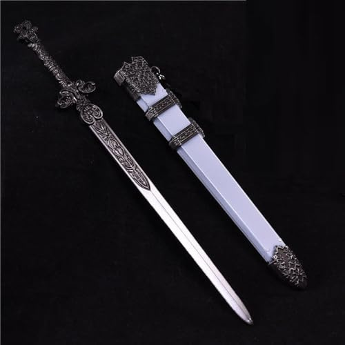nyyuqi 1/6 Scale Metal Chinese Ancient Long Sword Model Weapon Toy with Scabbard for 12'' Action Figure Body Doll Arts Toys Collection (Metallic Color)