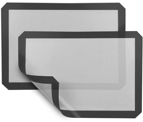 Extra Large Silicone Baking Mat (19'x27') with Measurement Indicators, Non-Slip Surface, and Pastry Mat Sheet for Dough Rolling - Perfect for Creating Cookies, Macarons, and Bread - Pack of 2