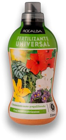 Abono Líquido para Plantas Universal PROFESIONAL (1 LITRO) - Fertilizante Universal Líquido para Plantas verdes y con flores - Rocalba