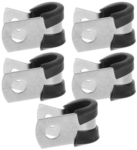 iplusmile 5pezzi Clamps Acciaio Inossidabile e Gomma Per Fissaggio Cavi e Tubo Supporto Resistente Per Elettrici e Idraulici