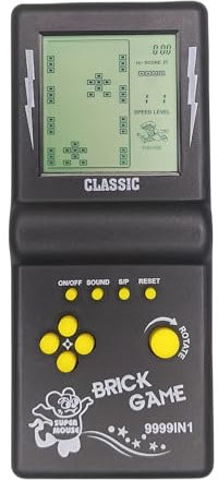 CZT Console de Jeu Cubique Grand Écran 999 en 1 - Bloc Rétro Portable, Jeux de Briques Électroniques de Poche - Jouets Cadeaux pour Enfants/Étudiants/Petits Amis (Noir)