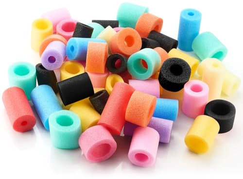 Frienda 50 Pcs Pool Noodles Bits Multicolor Craft Small Size Versatile Mixed Floating Pool Noodles Foam Rope Tube for Play or DIY Craft Multipurpose (Mixed Sizes,Regular Colors)