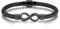 Zysta Leder Armband Unendlichkeitzeichen Armreif (Schwarz)