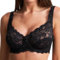 Trendy Lane Women’s Full Coverage Lace Push-Up Bra - Non-Padded Underwired Soft Cups with Adjustable Straps - Floral Lace Design for Comfort (Black, 38D)