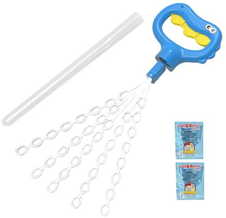 Seifenblasenstab mit lächelndem Gesicht, manuelle Seifenblasenmaschine,Manueller Seifenblasenstab mit 5 Klauen - Großes manuelles Seifenblasenmaschinen-Stabspielzeug mit 5 Krallen für Sommerspiele im