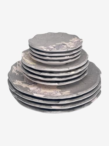 Pack 12 assiettes rondes - 4 personnes -100% mélamine (Patara)