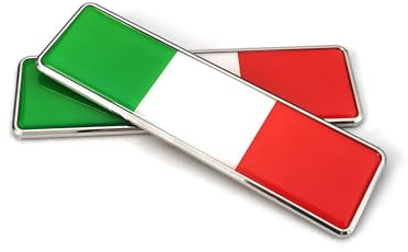 PTDecals Set of 2pcs PTDecals Italy Flag Metal Car Signs Stickers 3D Emblem National Italian Tricolour Flag Badge Graphic Decals for Universal Auto Motorcycle Skirts Trunk Sides 104.5mm* 30mm
