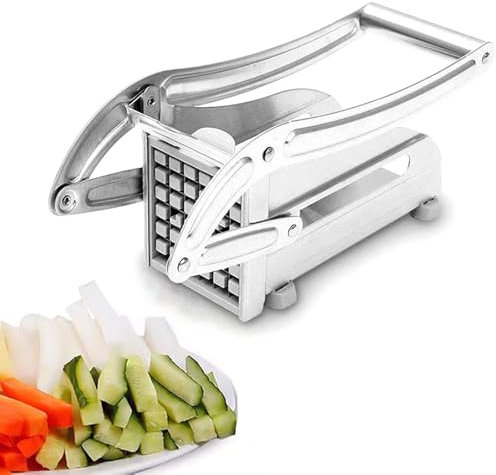 Lepidi Taglia Patate Fritte, Taglia Patate a Bastoncino in Acciaio Inox, Affetta-Patate e Verdure, Taglia Patate a Bastoncino in Acciaio Inossidabile, con Cuscinetto Antiscivolo, Facile da Pulire