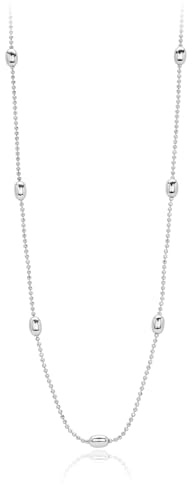 AUOU 1 collana da donna in stile coreano, con perline di riso, collana con catena a spina di fagiolo, Pietra