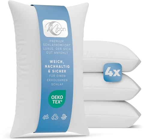 Moon 4er Pack Füllkissen 40x60 cm - Innenkissen, Sofakissen 440g - Classic Peached Touch