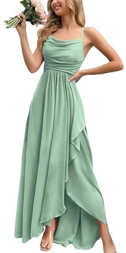 VOUIAO Women's 2026 Spring Formal Evening Gown Elegant Long Prom Dress Wedding Guest Party Cocktail Bridesmaid Maxi Dress Light Green M