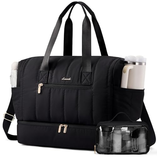 LOVEVOOK Sac de voyage pour femme, sac de weekend, grand compartiment à main, sac de voyage avec compartiment à chaussures et compartiment humide, sac de clinique de naissance, sac de sport, sac de