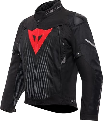 DAINESE Super Sprint D-Dry Giacca da Moto Impermeabile, Nero/Nero/Rosso, 56