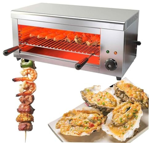Fornetto Elettrico Multifunzione 2000W & 30L - Salamandra Con 4 Livelli Regolabili, Termostato 50-300°C, Cottura Senza Fumo, Per Pizza, Toast E Barbecue Coreano