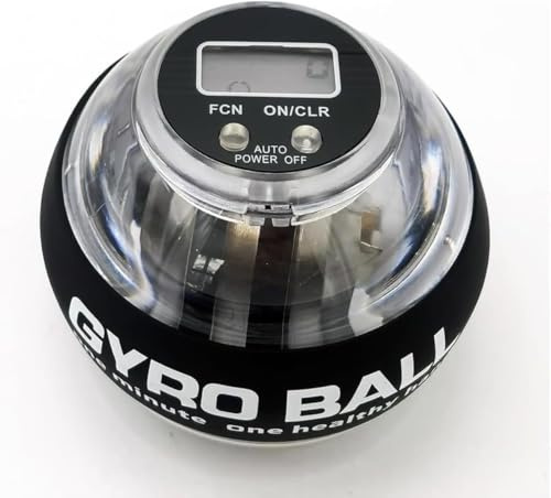 Torque Ball with Counter - Wrist Power Gyro Ball for Forearm Strengthener, Grip Strength Trainer, Hand Strengthening Exerciser, Wrist Trainer Balls with Auto-Start LED Lights (Black)