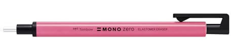 Tombow MONO zero Radierstift neon pink, präzises Radieren mit runder 2,3 mm Spitze, schlankes Gehäuse, nachfüllbar, recyceltes Material [EH-KUR83]