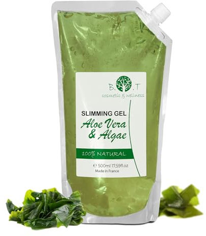 B.O.T Cosmetic & Wellness - 3in1 Aloe Vera & Meeresalgen-Gel | Schlankmachend, Reduzierend, Straffend | Hautpflege mit Proteinen | 100% Natürlich | Für Alle Hauttypen, 500g (1er Pack)
