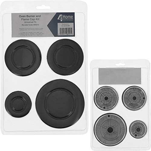MasterPart Gas Burner Crown & Flame Cap Kit For Kenwood Oven Cooker Hobs (Small, Medium & Large, 55mm - 100mm)