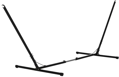 Outsunny Supporto Struttura Portante per Amaca Regolabile capacità Max. 120Kg 313-388x109x116cm Nero