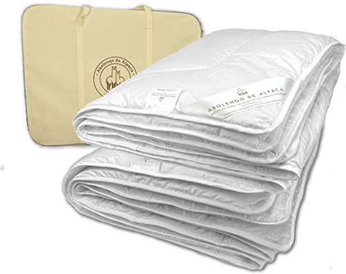 Abolengo de Alpaca Alpaka Bettdecke 4 Jahreszeiten, Premium Line, Füllung aus 100% Baby Alpaka (135x200cm) 2 Decken zum zusammenknüpfen 1x Sommer und 1x Gzj, Bezugsstoff: 200er Baumwollbatist