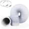 4Inch 10FT (3m) Long Flexible Aluminum Air Ducting 100mm, Heavy-Duty White 4 Layer Tumble Dryer Vent Hose, Dryer Duct for HVAC Ventilation, Extractor fanFan Systems, 2 Stainless Steel Clamps Include