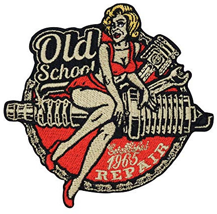 Finally Home Old School Repair Biker Patch zum Aufbügeln für Lederkutten | Motorrad Kutten Patches, Frauen Bügelflicken, Schrauben Motorcycle Flicken, Aufnäher für Männer