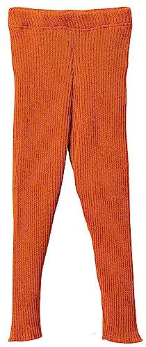 Leggings a maglia per neonati e bambini, 100% lana merino biologica, traspiranti, caldi e morbidi, unisex, taglia 62 – 140, sostenibili ed elastici, realizzati in Germania, Colore: arancione., 62/68