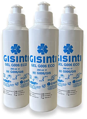 GISINTI Gel 260 ml Gel per Ecografia Gel Ultrasuoni Non Irrita Made in Italy conf. 3 pezzi