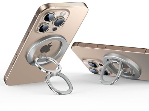 ESR MagSafe Ringhalter, Verstellbarer MagSafe Ständer, Magnetisch Handy Ring Halterung, Fingerhalter Griff für iPhone Air/17/16/15/14/13/12, Google Pixel 10, Samsung Galaxy S25 Serie,Natürliches Titan
