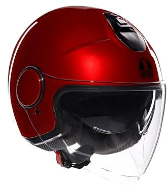 AGV - ETERES E2206, Motorrad Jet-Helmet, Unisex, Corsa Red, L