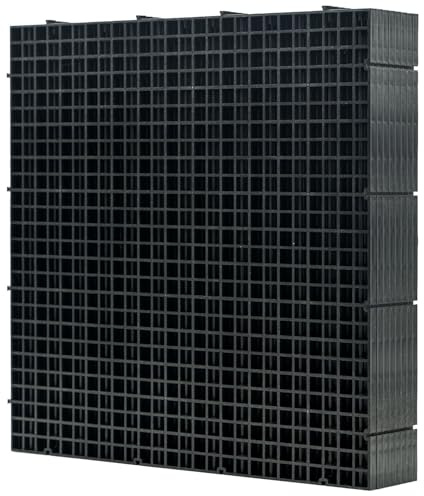 LINLAN 8 Pieces 11.8x11.8in (30X30cm) Aquarium Grid Plastic, Fish Tank Divider, Egg Crate for DIY Filtration and Bottom Protection in Aquascaping (Black-No Accessories)