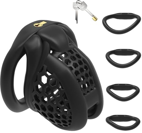 BDSMLOVE Kobra 6.0 Keuschheitskäfig Herren,Peniskäfig Chastity Cage Male,Keuschheitsgürtel für Herren extrem,Penis Käfig fetisch Sklaven Sexspielzeug für die Männer extrem (Gitter - M)