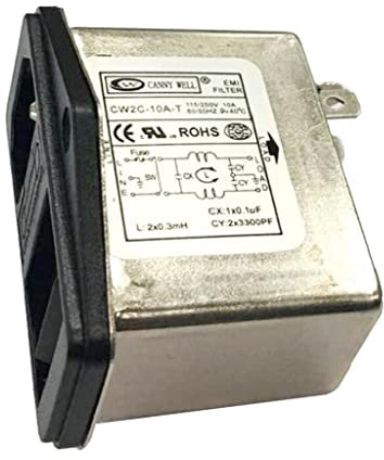 EMI - Filtro RFI AC 250V 10A CW2C-10A-T Filtro de ruido de línea eléctrica supresor