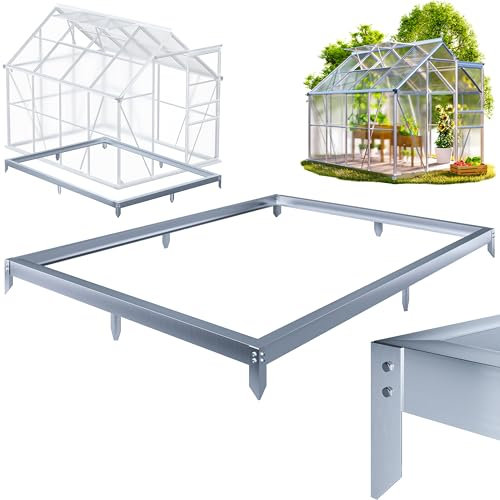 Gardebruk® Base para Invernadero Exterior 250x190cm Acero Galvanizado Estable Sólido Jardín Terraza Anclaje Terreno