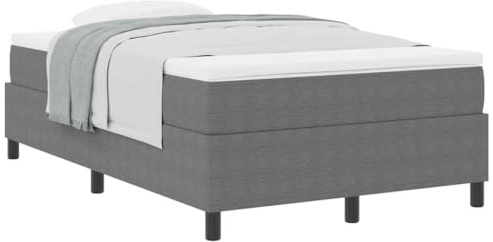 vidaXL Boxspring Säng med Madrass i Ljusgrå - 120 x 200 cm, gjort av kordflors tyg. Huvudgaveln är justerbar för en skönare sovupplevelse. Den är stabil och passar perfekt i sovrummet eller