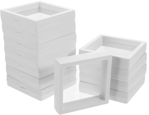 ifundom Set da 12 Scatole Espositive Cornice Galleggiante Trasparente 9X9X2 CM Custodia Contenitore per Gioielli e Monete Pellicola PE Confezione Regalo per Collezionisti e Appassionati