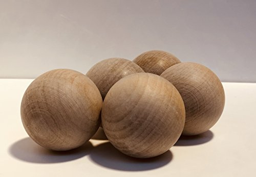 Hockey Revolution Swedish Stickhandling Balls 5-Pack - Hardwood No-Bounce Floorball Training Equipment - for Floor Dribbling Skills, Dekes & Ball Handling Drills - 2-Inch Diameter