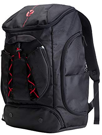 Kuangmi Rucksack mit Ball Tasche Schuhe der Tasche Wet Kleidung Taschen faltbar für Outdoor Sports Basketball Fußball Reisen Schule Gebrauch Schwarz 42L