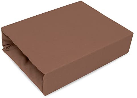 Best for Kids Spannbettlaken Spannbetttuch 100% Baumwolle Jersey in 22 Farben und 9 Größen (140x200, Schokoladenbraun)