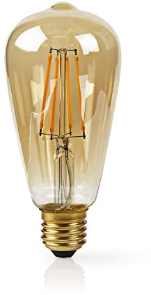 NEDIS WLAN Smart LED-glödlampa (WIFILF10GDST64) – E27, ST64, 5 W, 500 lm, guld