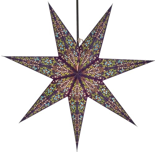 GURU SHOP hopvikbar adventslampa/pappersstjärna/julstjärna, 60 cm – Efendis-blå, stjärna, fönsterdekoration