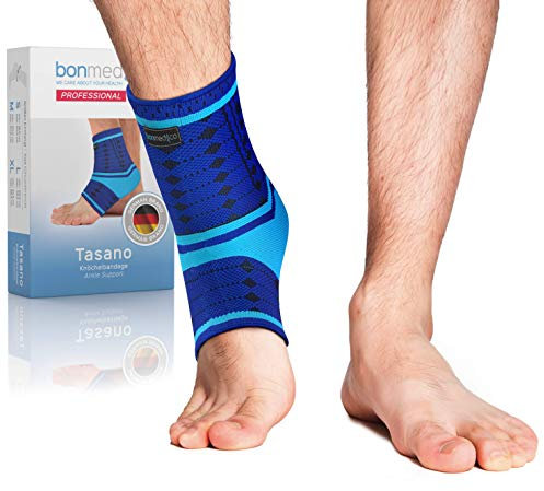 bonmedico Tutore Caviglia – Cavigliera Ortopedica a Compressione per Uomo e Donna – Fascia Elastica Sportiva per Supporto Piede e Caviglia, Traspirante e Unisex, Taglia S