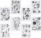 UCEC 8 Stück Silikonstempel, Stempel-Set Vintage Pflanzen und Blumen Silikonstempel, Small Clear Stamps für die Kartenherstellung Dekoration und DIY Scrapbooking
